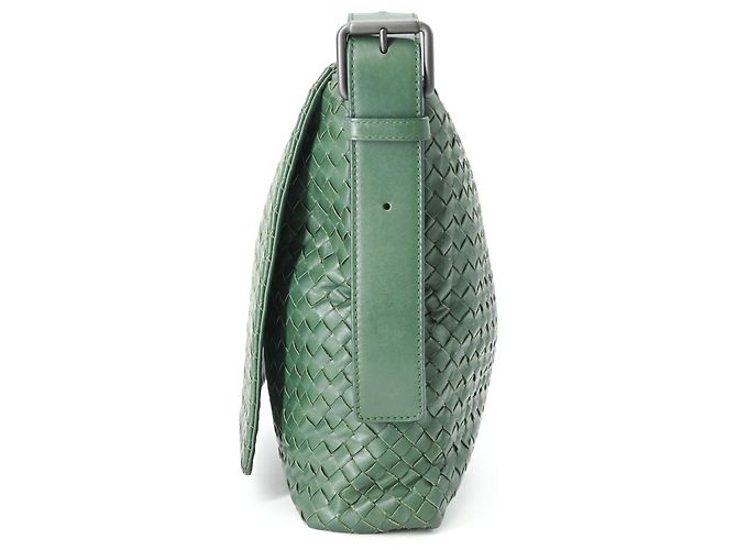 Borsa a Spalla Verde Intrecciato di Bottega Veneta - vista 3
