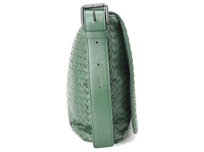 Borsa a Spalla Verde Intrecciato di Bottega Veneta - vista 4