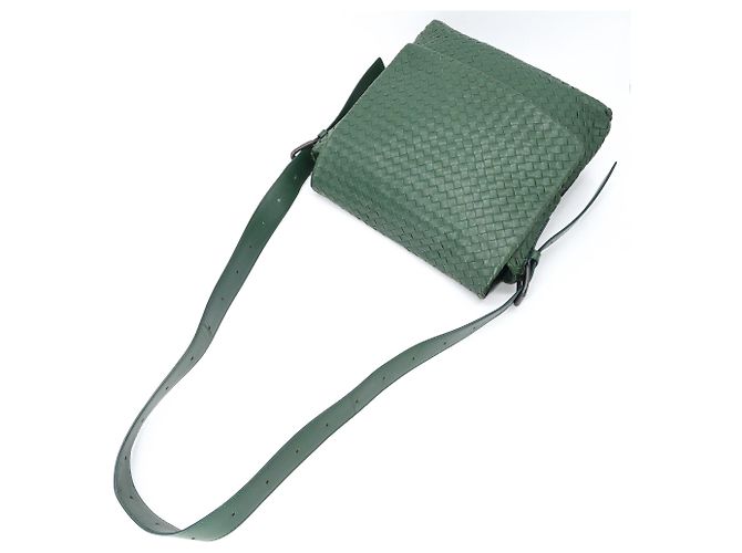 Borsa a Spalla Verde Intrecciato di Bottega Veneta - vista 6