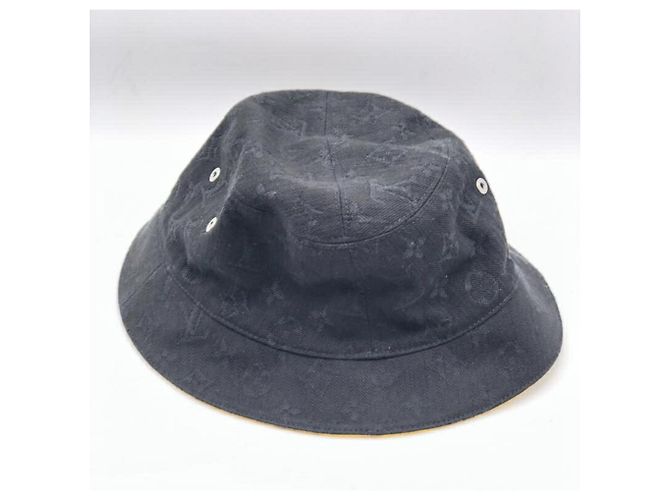 Cappello bucket in denim Monogram Louis Vuitton Nero - vista 3