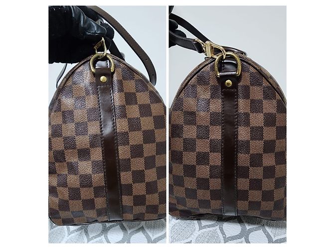 LOUIS VUITTON Borsa Speedy Bandoulière 35 in Tela Damier Marrone - vista 4