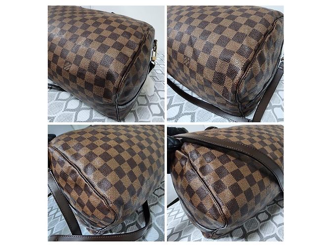 LOUIS VUITTON Borsa Speedy Bandoulière 35 in Tela Damier Marrone - vista 8