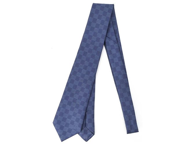 Cravatta in seta blu navy Louis Vuitton - vista 3