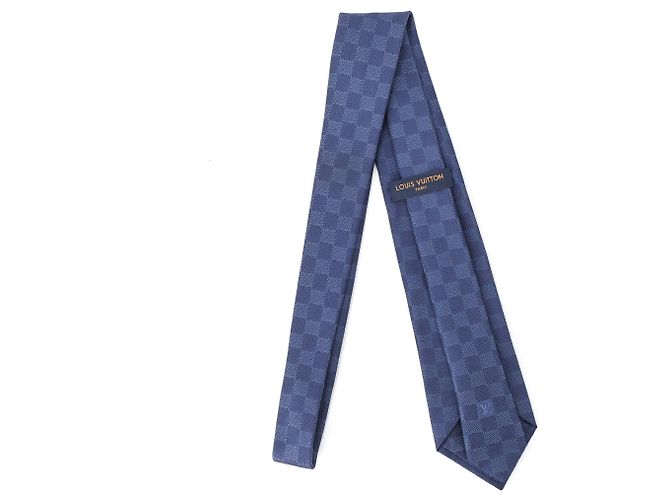 Cravatta in seta blu navy Louis Vuitton - vista 4