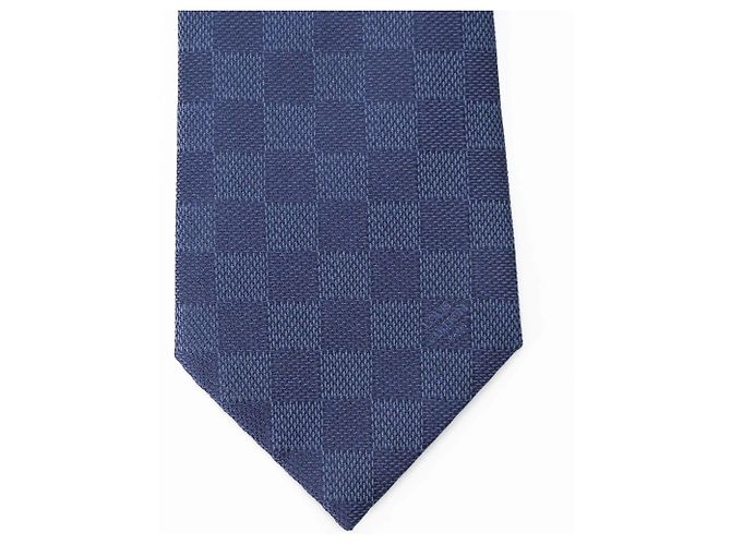 Cravatta in seta blu navy Louis Vuitton - vista 5