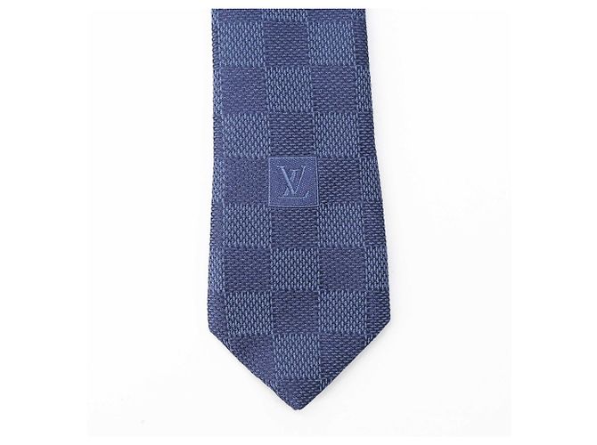 Cravatta in seta blu navy Louis Vuitton - vista 7