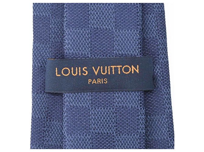 Cravatta in seta blu navy Louis Vuitton - vista 9