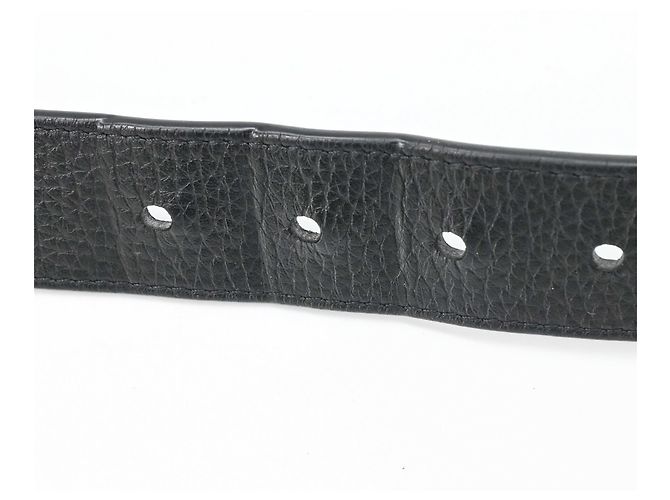 Louis Vuitton Gürtel Pont Neuf aus Taurillon-Leder Schwarz - Ansicht 13