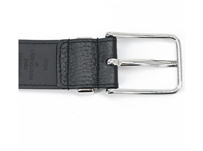 Louis Vuitton Gürtel Pont Neuf aus Taurillon-Leder Schwarz - Ansicht 4
