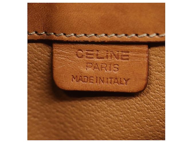 Céline Celine Vintage Convertible Top Handle Macadam Coated Canvas Medium Beige - vista 6