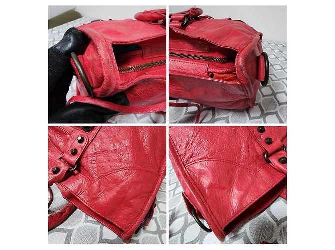Balenciaga Agneau Classic Hardware City Kardinalrot Pink - Ansicht 11