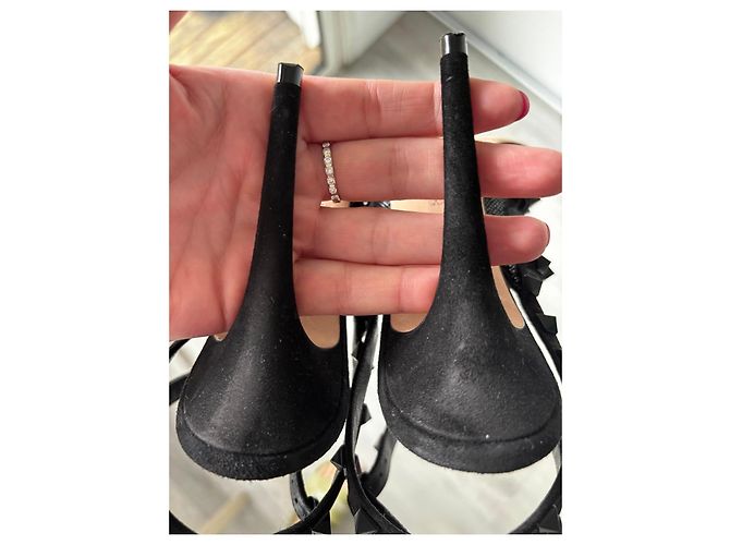 Décolleté Rockstud Valentino in Glitter Nero - vista 20