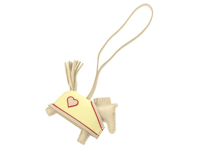 Charm per borsa a forma di cuore Rodeo Robeo PM di Hermès Bianco - vista 3