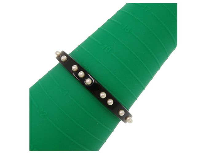 Bracciale nero Chanel con perle finte - vista 6