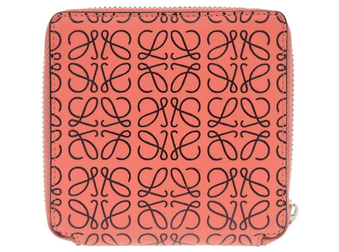 Loewe Anagram Leder Bi-Fold Geldbörse Schwarz Pink - Ansicht 2