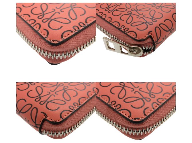 Loewe Anagram Leder Bi-Fold Geldbörse Schwarz Pink - Ansicht 3