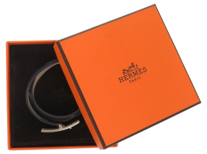 Hermès Be Api Double Tour Veau Swift Marine Armband Braun Marineblau - Ansicht 2