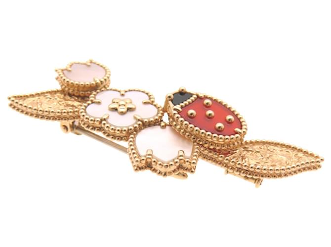 Spilla Clip Lucky Spring di Van Cleef & Arpels Rosa Rosso D'oro - vista 3