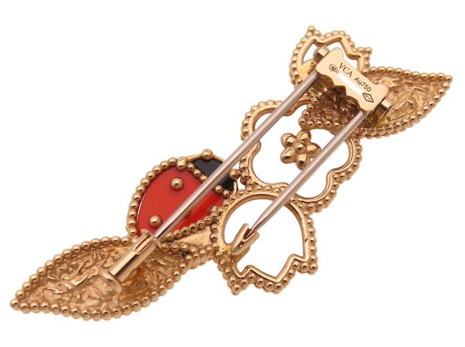 Spilla Clip Lucky Spring di Van Cleef & Arpels Rosa Rosso D'oro - vista 5