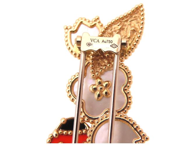 Spilla Clip Lucky Spring di Van Cleef & Arpels Rosa Rosso D'oro - vista 6