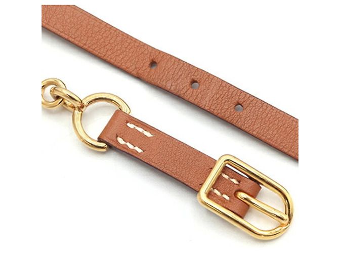 Bracciale Charm Etrier Double Tour Hermès Marrone - vista 3