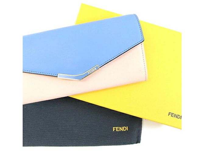 Fendi Bi-Fold Langbörse Pink Hellblau - Ansicht 8