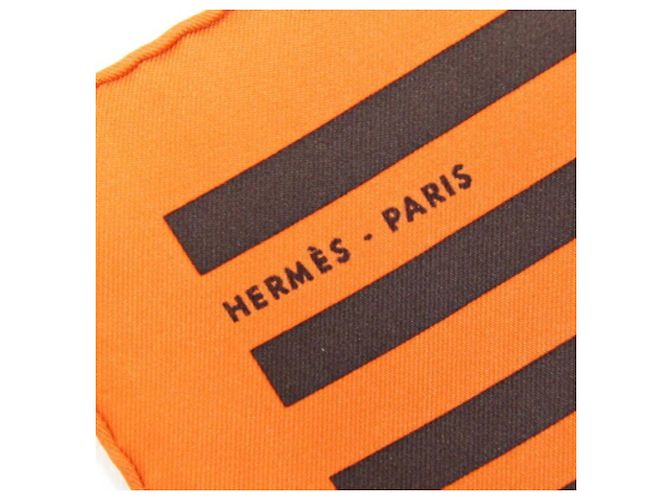 Sciarpa Hermès Carré 42 H AU GALOP Arancione - vista 2