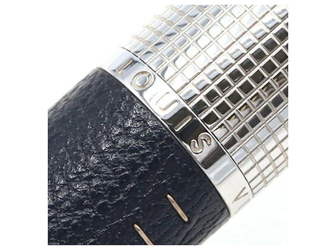 Louis Vuitton Füllfederhalter Dock Leder Schwarz/Silber - Ansicht 4