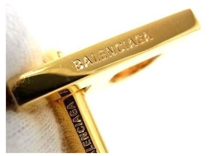 Pendientes de aro dorados B Chain de Balenciaga - vista 3