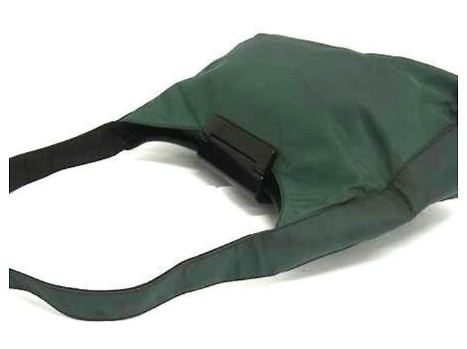 Tote Prada Schultertasche B8422 Schwarz Grün - Ansicht 3