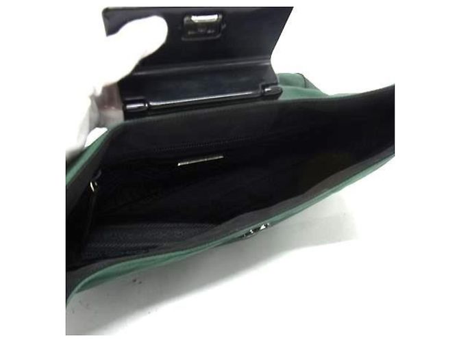 Tote Prada Schultertasche B8422 Schwarz Grün - Ansicht 5