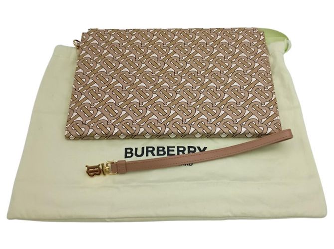 Clutch in tela con monogramma TB di Burberry Beige - vista 10