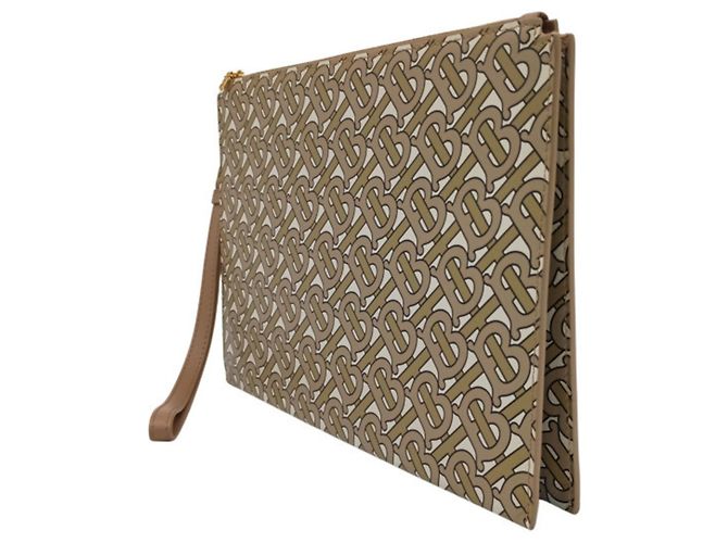 Clutch in tela con monogramma TB di Burberry Beige - vista 2