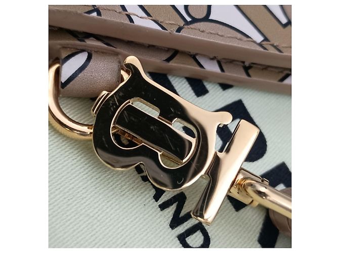 Clutch in tela con monogramma TB di Burberry Beige - vista 7