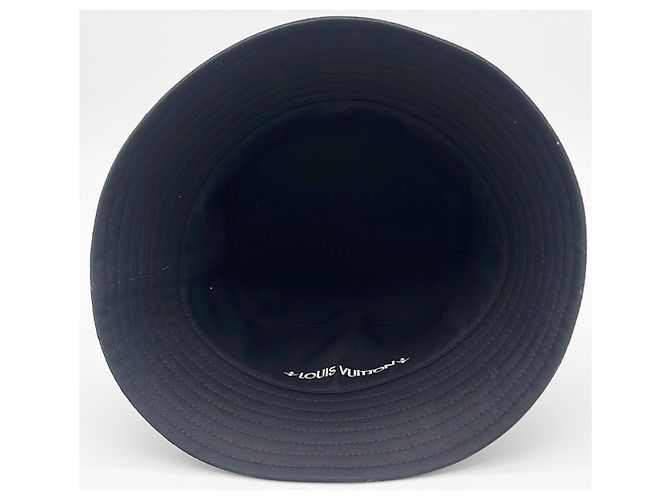 Cappello bucket in cotone nero Louis Vuitton - vista 4