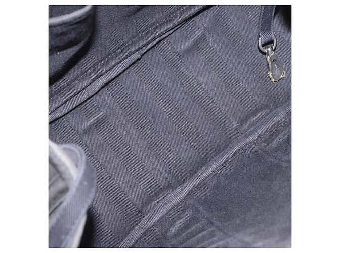 Hermès HERMES Valparaiso PM Borsa a Mano Tela Pelle Nera Argento Auth bs33821 Nero - vista 10