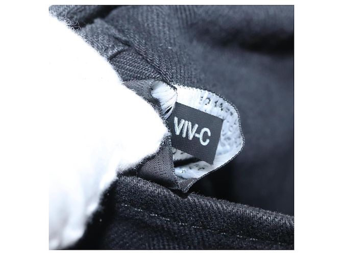 Hermès HERMES Valparaiso PM Borsa a Mano Tela Pelle Nera Argento Auth bs33821 Nero - vista 12