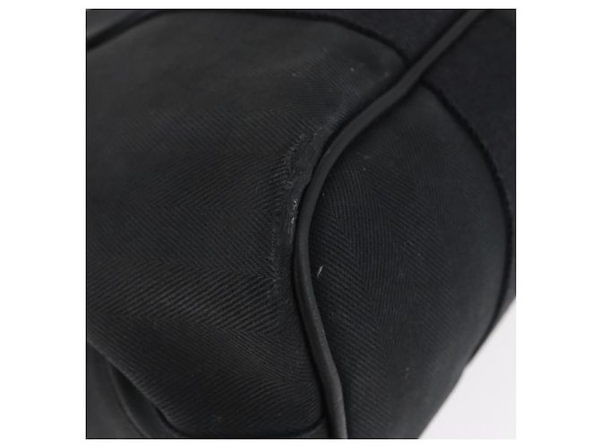 Hermès HERMES Valparaiso PM Borsa a Mano Tela Pelle Nera Argento Auth bs33821 Nero - vista 14