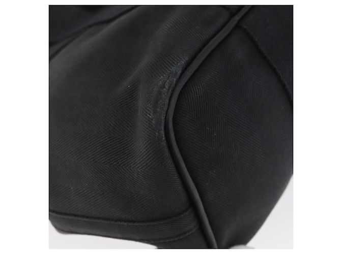 Hermès HERMES Valparaiso PM Borsa a Mano Tela Pelle Nera Argento Auth bs33821 Nero - vista 16