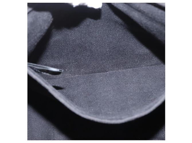 Hermès HERMES Valparaiso PM Borsa a Mano Tela Pelle Nera Argento Auth bs33821 Nero - vista 19