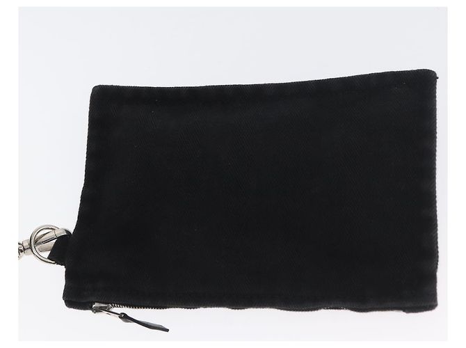 Hermès HERMES Valparaiso PM Borsa a Mano Tela Pelle Nera Argento Auth bs33821 Nero - vista 21