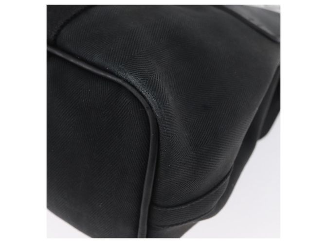 Hermès HERMES Valparaiso PM Borsa a Mano Tela Pelle Nera Argento Auth bs33821 Nero - vista 9