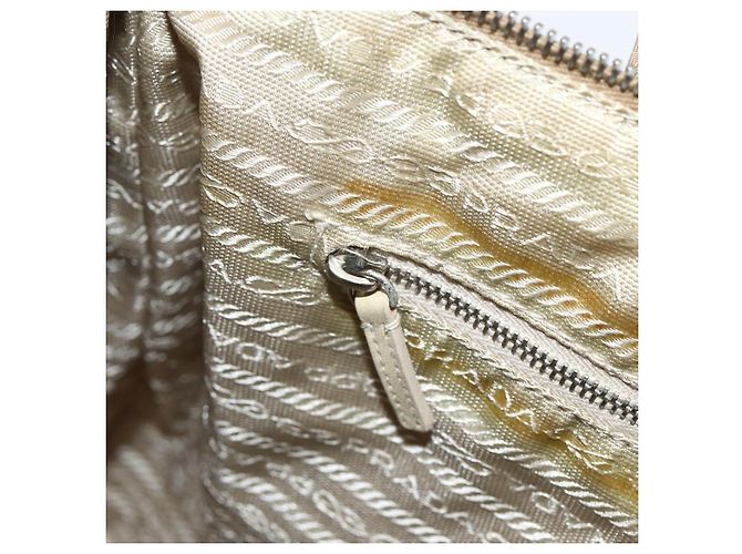 Borsa Tote PRADA Nylon Beige Argento Auth 173852 - vista 24
