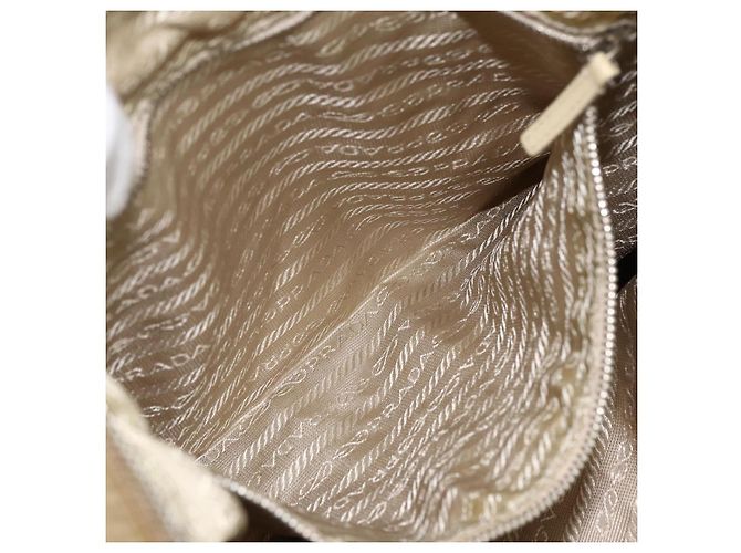 Borsa Tote PRADA Nylon Beige Argento Auth 173852 - vista 25