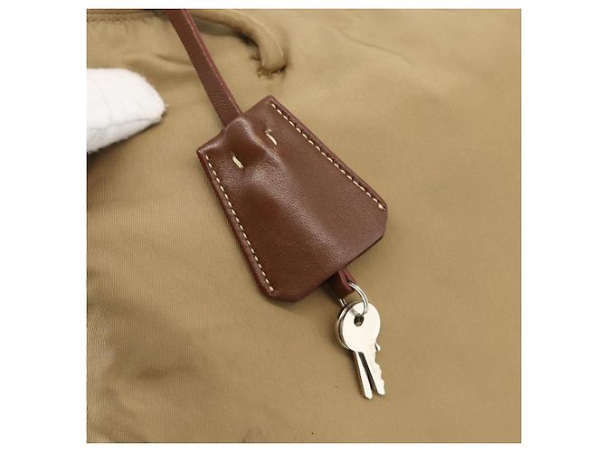 Borsa Tote PRADA Nylon Beige Argento Auth 173852 - vista 9