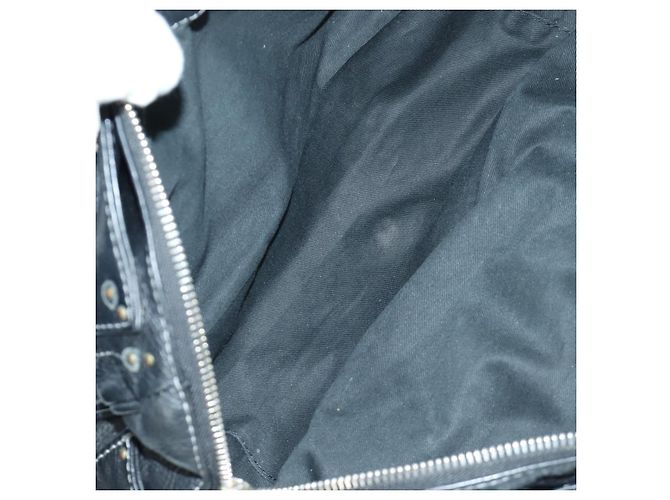 Chloé Sac à main Chloe Paddington en cuir noir or argent Auth am10896V - vue 10
