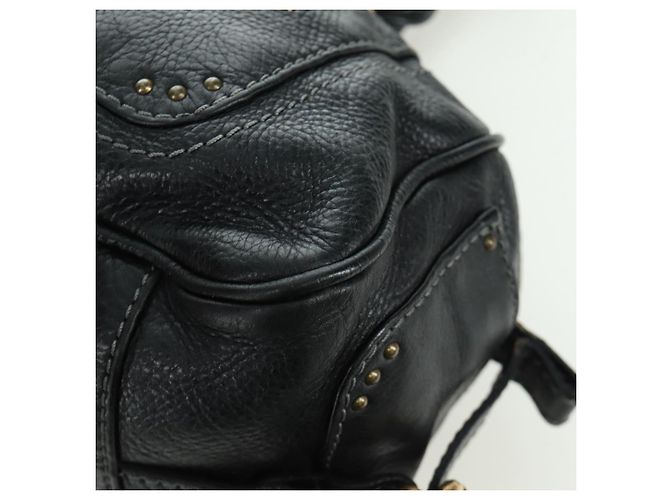 Chloé Sac à main Chloe Paddington en cuir noir or argent Auth am10896V - vue 17