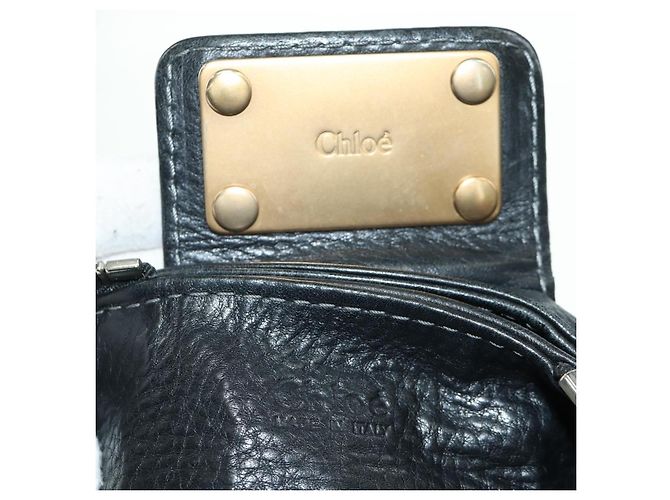 Chloé Sac à main Chloe Paddington en cuir noir or argent Auth am10896V - vue 20