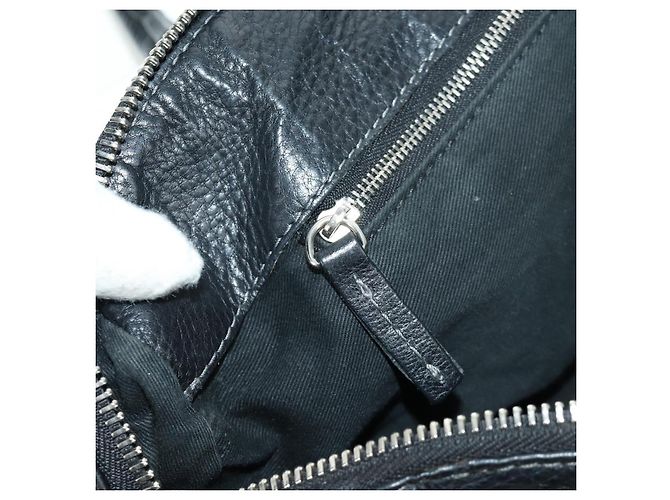 Chloé Sac à main Chloe Paddington en cuir noir or argent Auth am10896V - vue 23