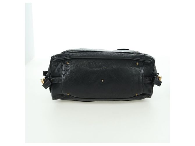 Chloé Sac à main Chloe Paddington en cuir noir or argent Auth am10896V - vue 5